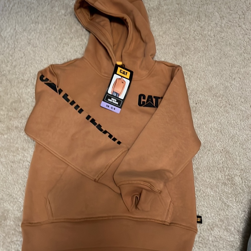 NWT caterpillar CAT youth xs 5/6 logo hoodie sweatshirt pullover boy